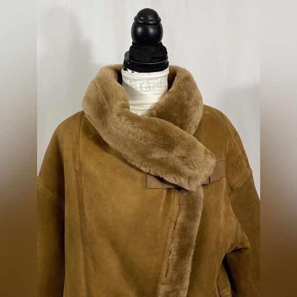 Shoreditch Ski Club Darling Buckled Shearling Coat size XS - Picture 6 of 13
